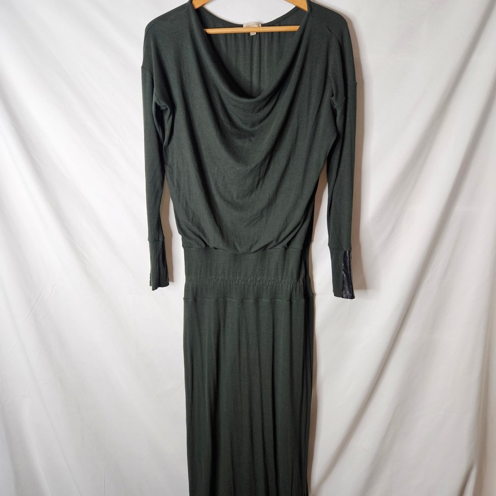 Anthropologie Bordeaux Dolman Sleeve Drape Maxi Dress in‎ Moss sz XL